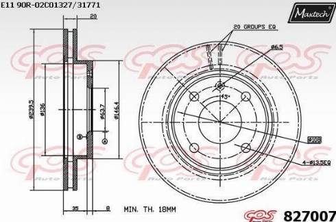 Maxtech 827007.0000 - Disque de frein cwaw.fr