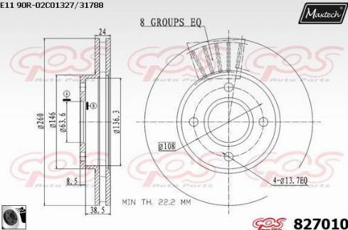 Maxtech 827010.0060 - Disque de frein cwaw.fr