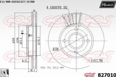 Maxtech 827010.0080 - Disque de frein cwaw.fr