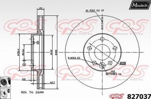 Maxtech 827037.6060 - Disque de frein cwaw.fr