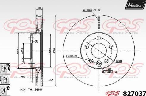 Maxtech 827037.6880 - Disque de frein cwaw.fr