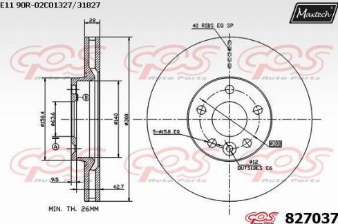 Maxtech 827037.0000 - Disque de frein cwaw.fr