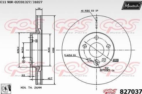 Maxtech 827037.0080 - Disque de frein cwaw.fr