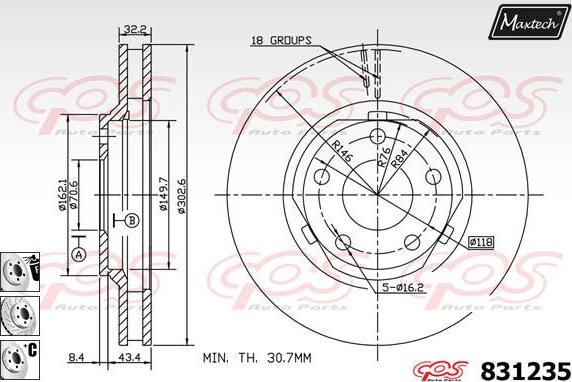 Maxtech 827037 - Disque de frein cwaw.fr