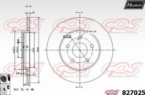 Maxtech 827025.6060 - Disque de frein cwaw.fr