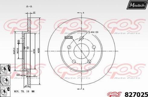 Maxtech 827025.6880 - Disque de frein cwaw.fr