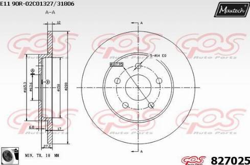 Maxtech 827025.0060 - Disque de frein cwaw.fr