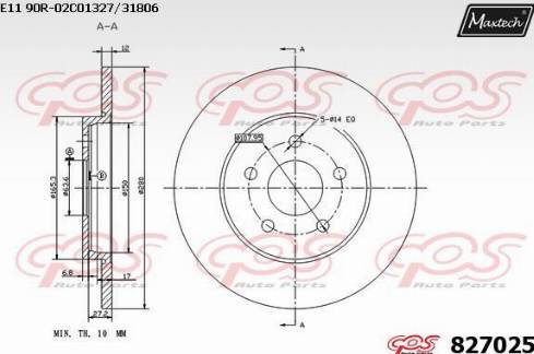 Maxtech 827025.0000 - Disque de frein cwaw.fr