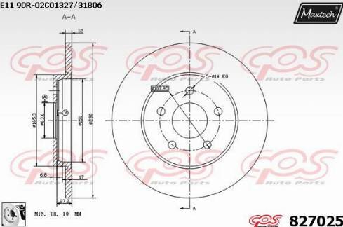 Maxtech 827025.0080 - Disque de frein cwaw.fr