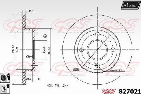 Maxtech 827021.6060 - Disque de frein cwaw.fr