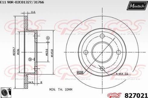 Maxtech 827021.0060 - Disque de frein cwaw.fr