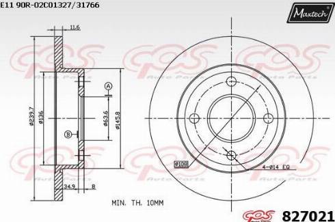 Maxtech 827021.0000 - Disque de frein cwaw.fr