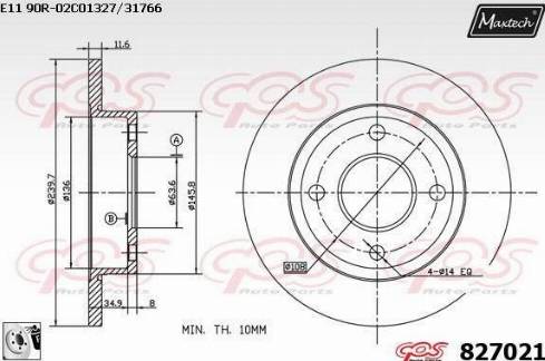 Maxtech 827021.0080 - Disque de frein cwaw.fr