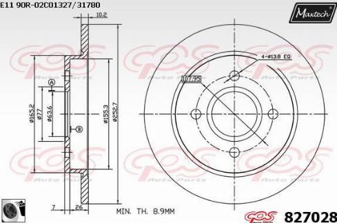 Maxtech 827028.0060 - Disque de frein cwaw.fr