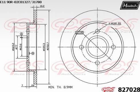 Maxtech 827028.0000 - Disque de frein cwaw.fr