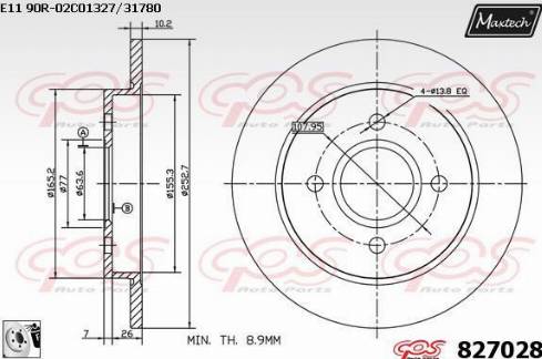 Maxtech 827028.0080 - Disque de frein cwaw.fr