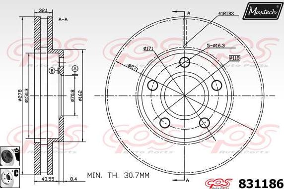 Maxtech 827028 - Disque de frein cwaw.fr