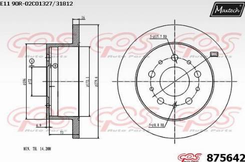 Maxtech 875642.0000 - Disque de frein cwaw.fr