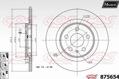 Maxtech 875654.6980 - Disque de frein cwaw.fr