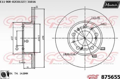 Maxtech 875655.0060 - Disque de frein cwaw.fr