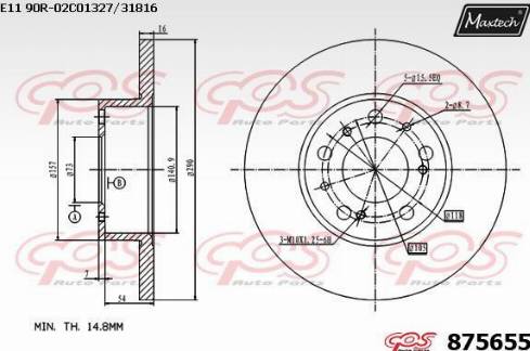 Maxtech 875655.0000 - Disque de frein cwaw.fr