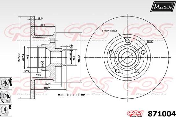 Maxtech 875655 - Disque de frein cwaw.fr