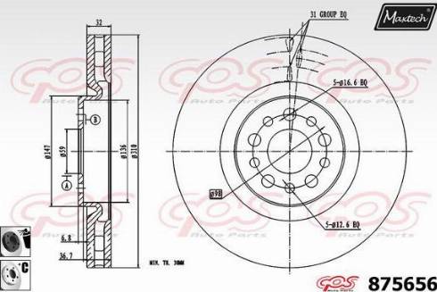 Maxtech 875656.6060 - Disque de frein cwaw.fr