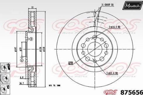 Maxtech 875656.6880 - Disque de frein cwaw.fr