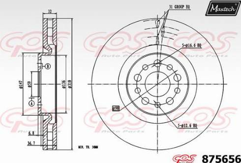 Maxtech 875656.0000 - Disque de frein cwaw.fr