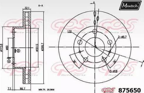 Maxtech 875650.0000 - Disque de frein cwaw.fr