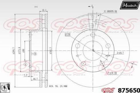 Maxtech 875650.0080 - Disque de frein cwaw.fr