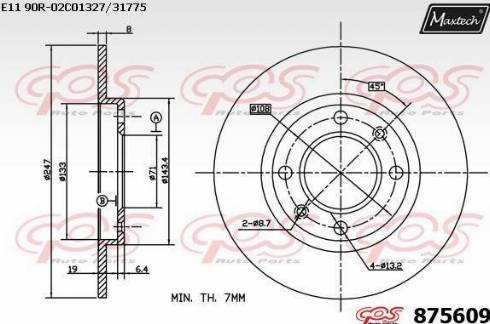 Maxtech 875609.0000 - Disque de frein cwaw.fr