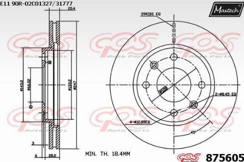 Maxtech 875605.0000 - Disque de frein cwaw.fr