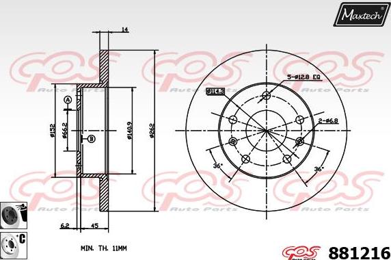 Maxtech 875605 - Disque de frein cwaw.fr