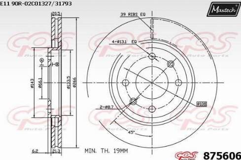 Maxtech 875606.0000 - Disque de frein cwaw.fr