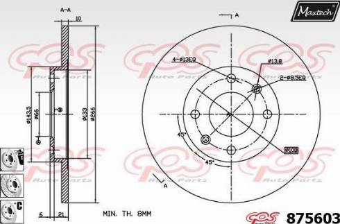 Maxtech 875603.6980 - Disque de frein cwaw.fr