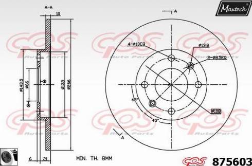 Maxtech 875603.0060 - Disque de frein cwaw.fr