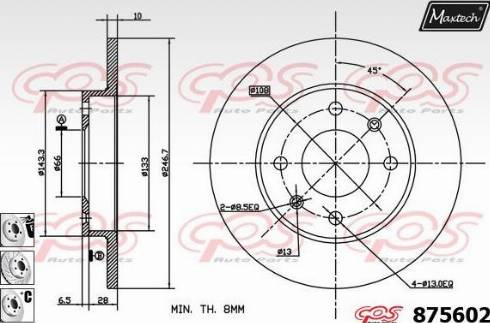 Maxtech 875602.6880 - Disque de frein cwaw.fr