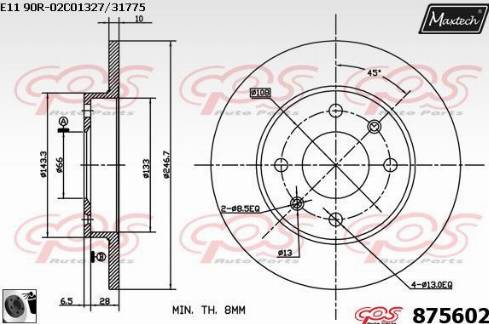 Maxtech 875602.0060 - Disque de frein cwaw.fr