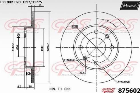 Maxtech 875602.0000 - Disque de frein cwaw.fr