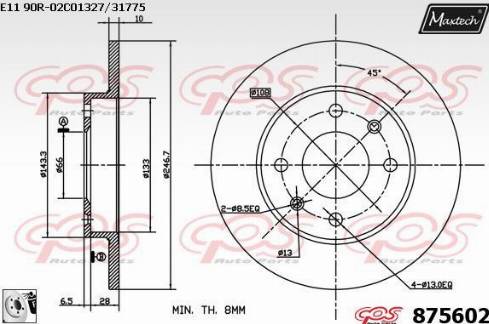 Maxtech 875602.0080 - Disque de frein cwaw.fr