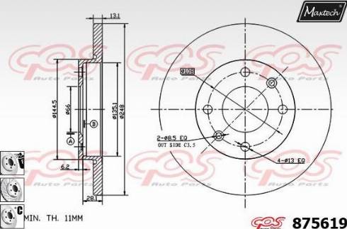 Maxtech 875619.6980 - Disque de frein cwaw.fr