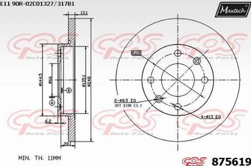 Maxtech 875619.0000 - Disque de frein cwaw.fr