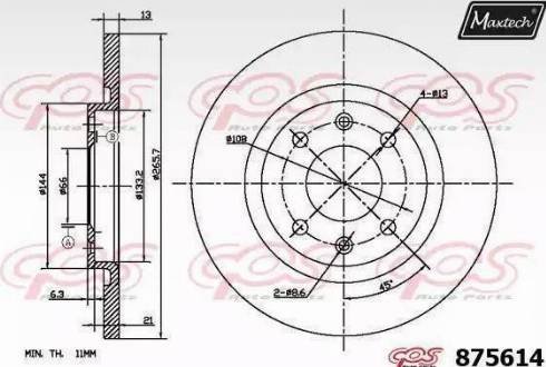 Maxtech 875614.0000 - Disque de frein cwaw.fr