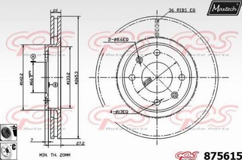 Maxtech 875615.6060 - Disque de frein cwaw.fr