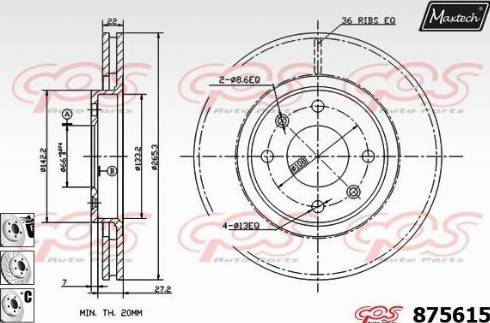 Maxtech 875615.6880 - Disque de frein cwaw.fr