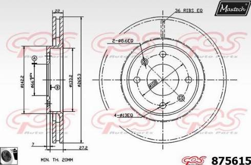 Maxtech 875615.0060 - Disque de frein cwaw.fr