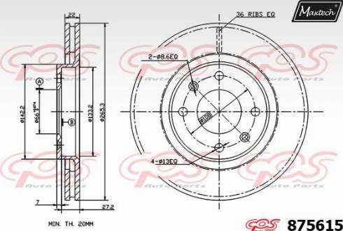 Maxtech 875615.0000 - Disque de frein cwaw.fr