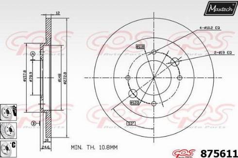 Maxtech 875611.6880 - Disque de frein cwaw.fr