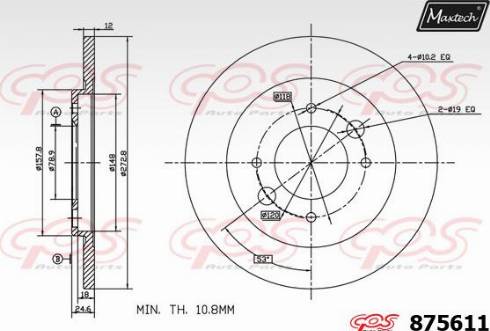 Maxtech 875611.0000 - Disque de frein cwaw.fr